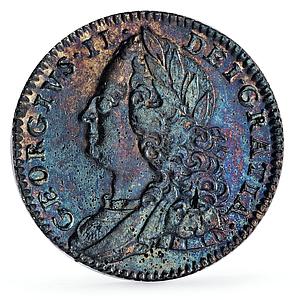 Great Britain 6 pence King George II Coinage Old Bust KM-582 silver coin 1757