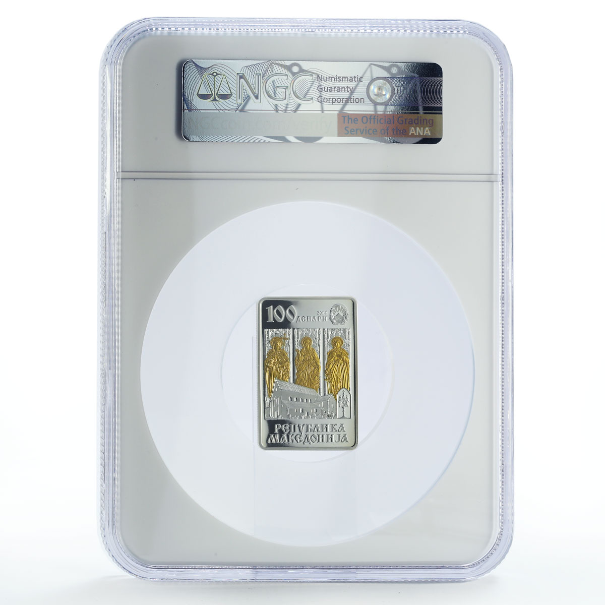 Macedonia 100 denars St Sophia Faith Love Hope Church PF69 NGC silver coin 2014