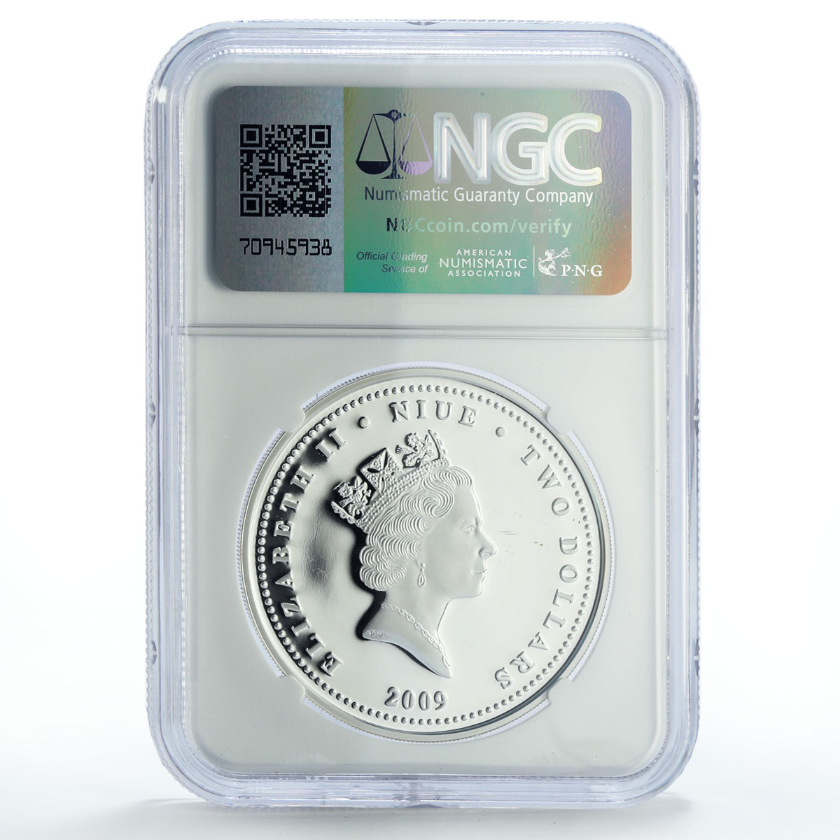 Niue 2 dollars Panagyurishte Treasure Female Head Gilt PF68 NGC silver coin 2009