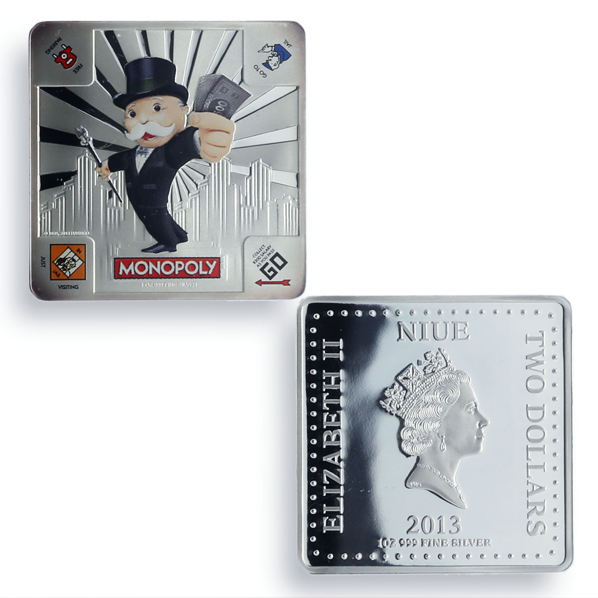 Niue 2 dollars Board Games Monopoly Mr. Monopoly Color PF64 NGC silver coin 2013
