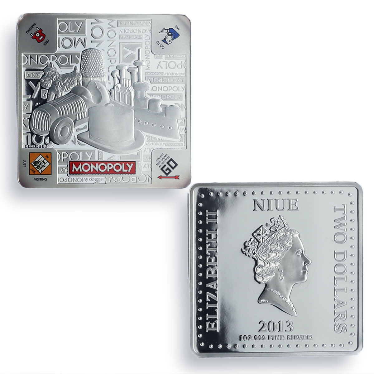 Niue 2 dollars Board Games Monopoly Game Pieces Tokens PF69 NGC silver coin 2013