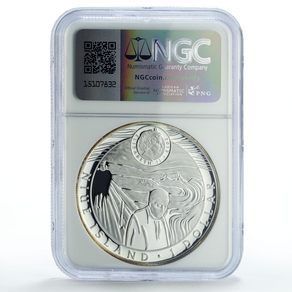 Niue 1 dollar Painter Edvard Munch The Scream Art PF69 NGC silver coin 2013