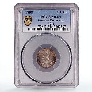 Germany East Africa 1/4 rupees King Wilhelm William I MS64 PCGS silver coin 1898