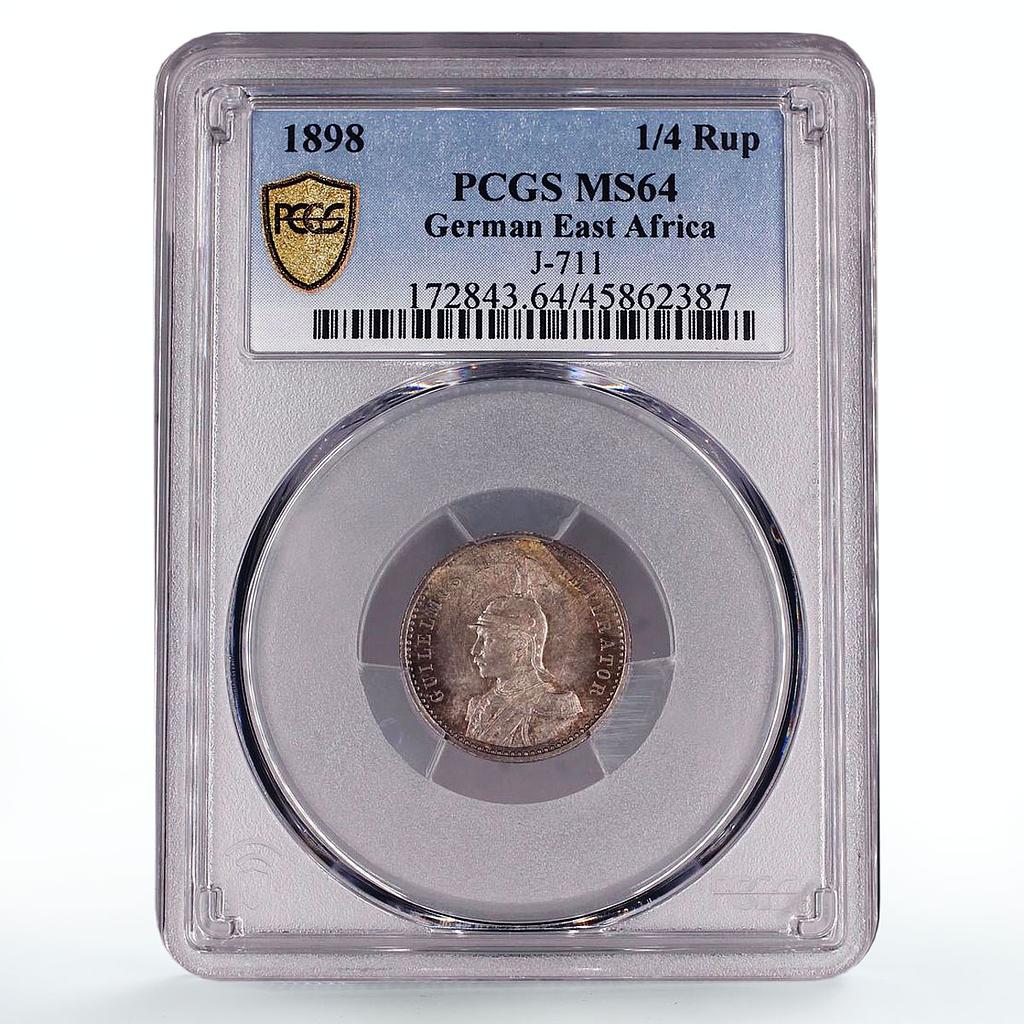 Germany East Africa 1/4 rupees King Wilhelm William I MS64 PCGS silver coin 1898
