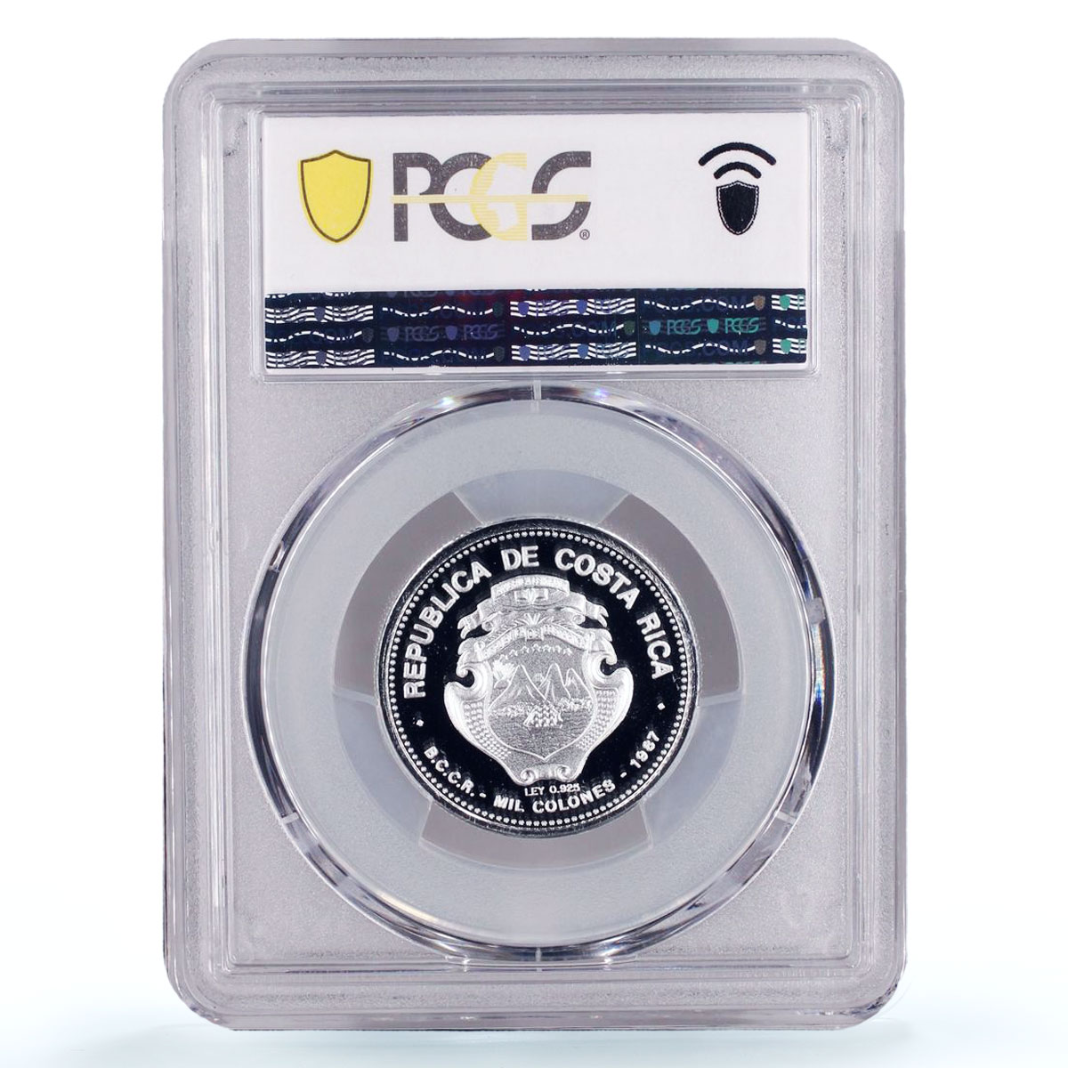 Costa Rica 1000 colones President Arias Nobel Prize PR70 PCGS silver coin 1987