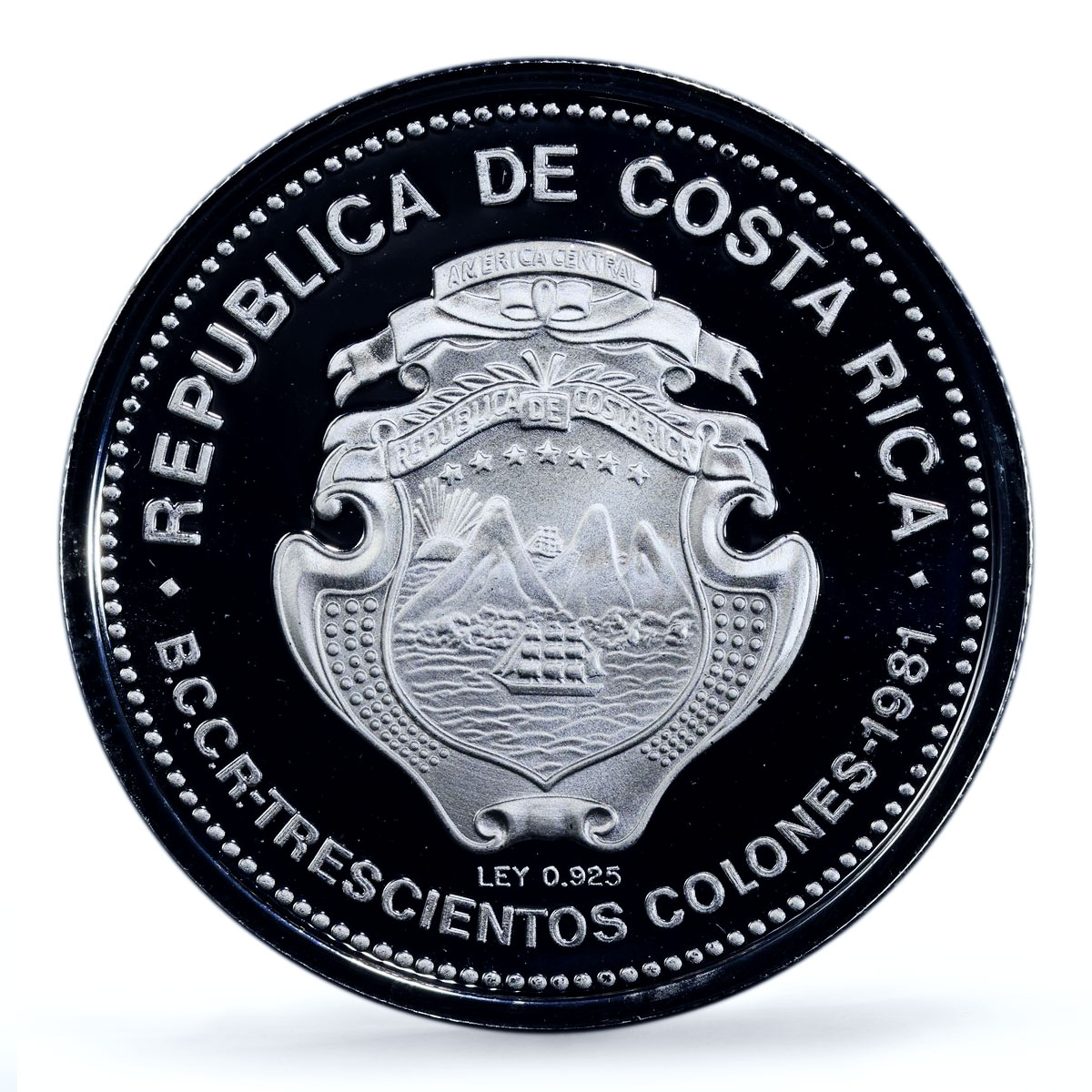 Costa Rica 300 colones Alajuela Founding Jose Ramirez PR70 PCGS silver coin 1981