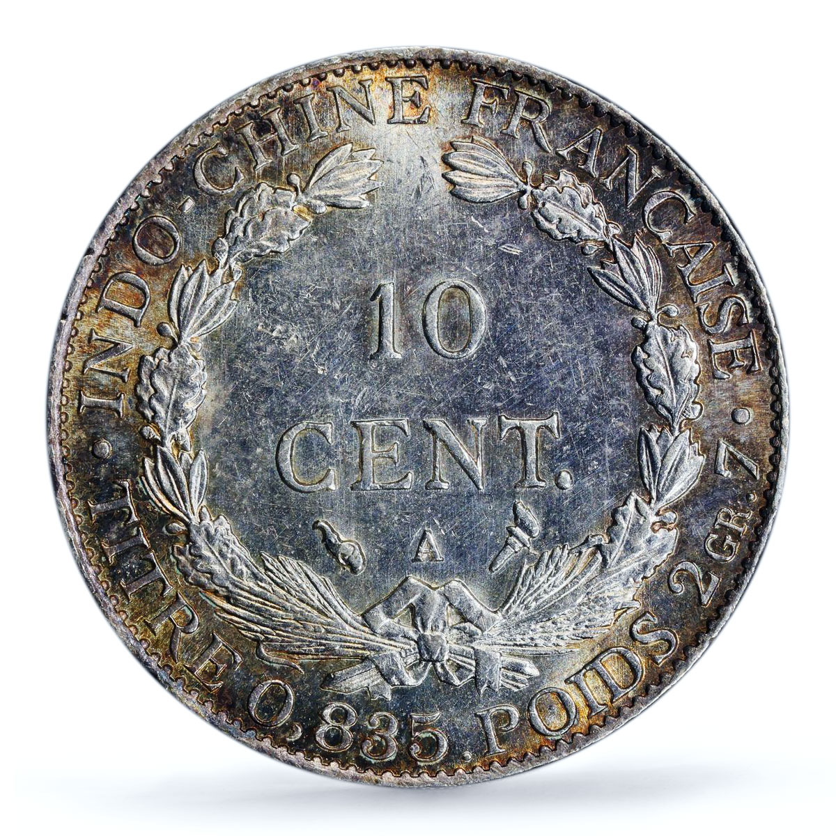France French Indochina 10 cents Seated Liberty KM-9 MS62 PCGS silver coin 1899