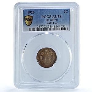 Honduras 2 centavos Republic Coinage With Dot KM-71 PCGS bronze coin 1920
