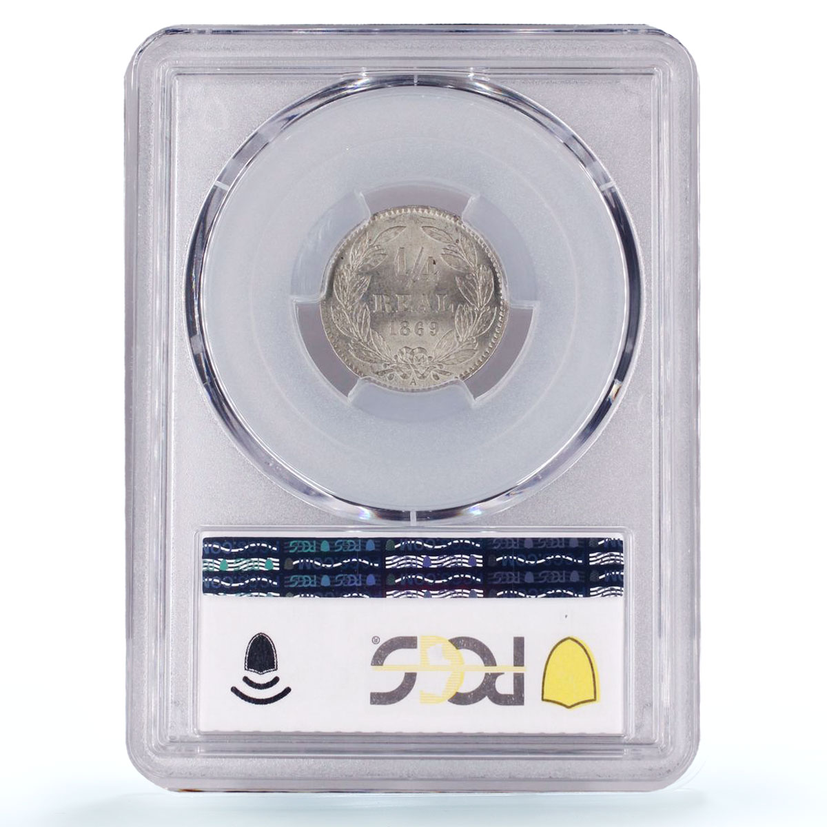 Honduras 1/4 real Republic Coinage Anchor Bee KM-31 MS65 PCGS NiBrass coin 1869