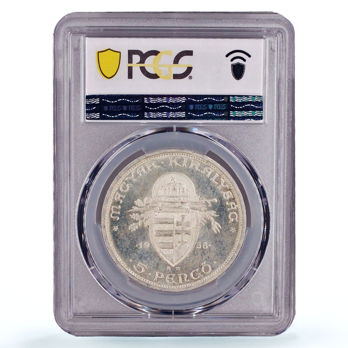 Hungary 5 pengo King Saint Stephan Istvan I Restrike MS64 PCGS silver coin 1938