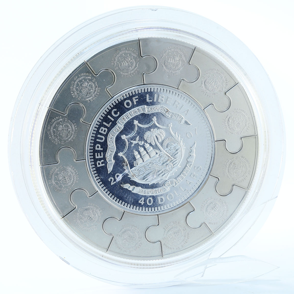 Liberia 100 dollars Apostle Thaler proof silver coin 2007