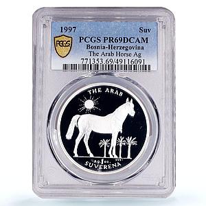 Bosnia and Herzegovina 1 suverena Arab Horse Fauna PR69 PCGS silver coin 1997