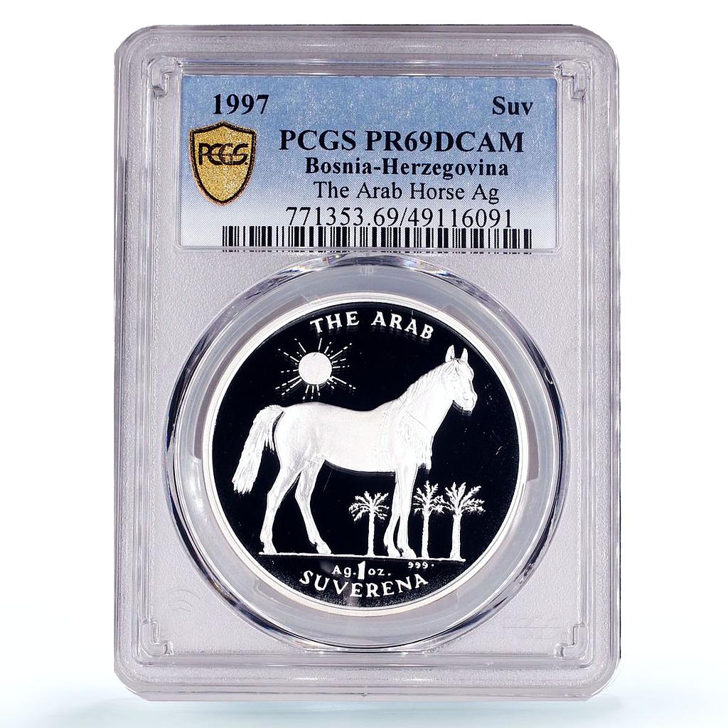 Bosnia and Herzegovina 1 suverena Arab Horse Fauna PR69 PCGS silver coin 1997