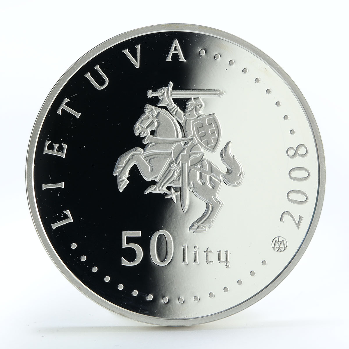 Lithuania 50 litu Bumblebee proof silver coin 2008