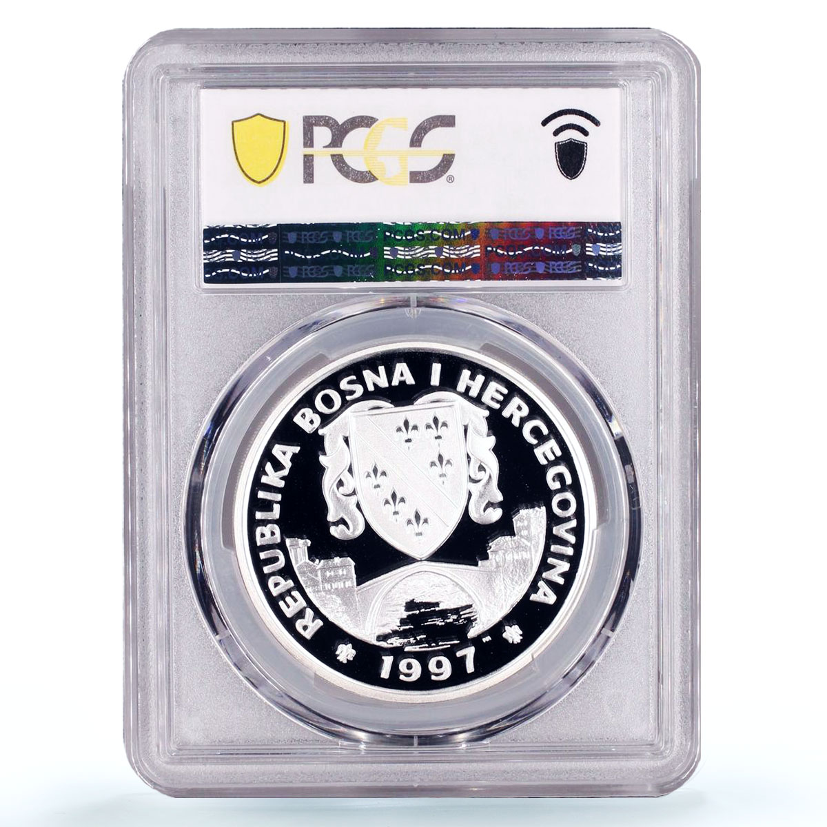 Bosnia and Herzegovina 1 suverena Arab Horse Fauna PR69 PCGS silver coin 1997