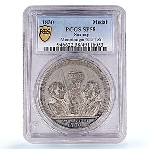 Germany Saxony Augsburg Confession Melanchton Luther SP58 PCGS silver medal 1830