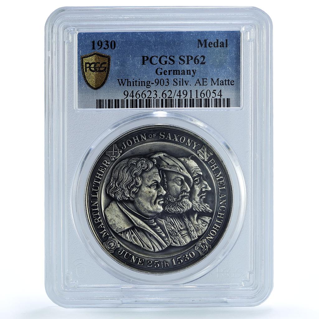 Germany Augsburg Confession Melanchton Luther Matte SP62 PCGS silver medal 1930 Germany Augsburg Confession Melanchton Luther Matte SP62 PCGS silver medal 1930