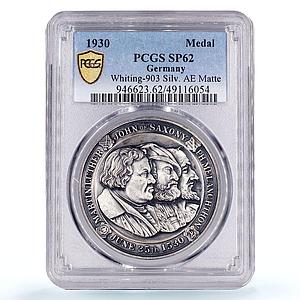 Germany Augsburg Confession Melanchton Luther Matte SP62 PCGS silver medal 1930