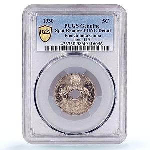 France French Indochina 5 cents Republic Coinage KM-18 UNC PCGS CuNi coin 1930