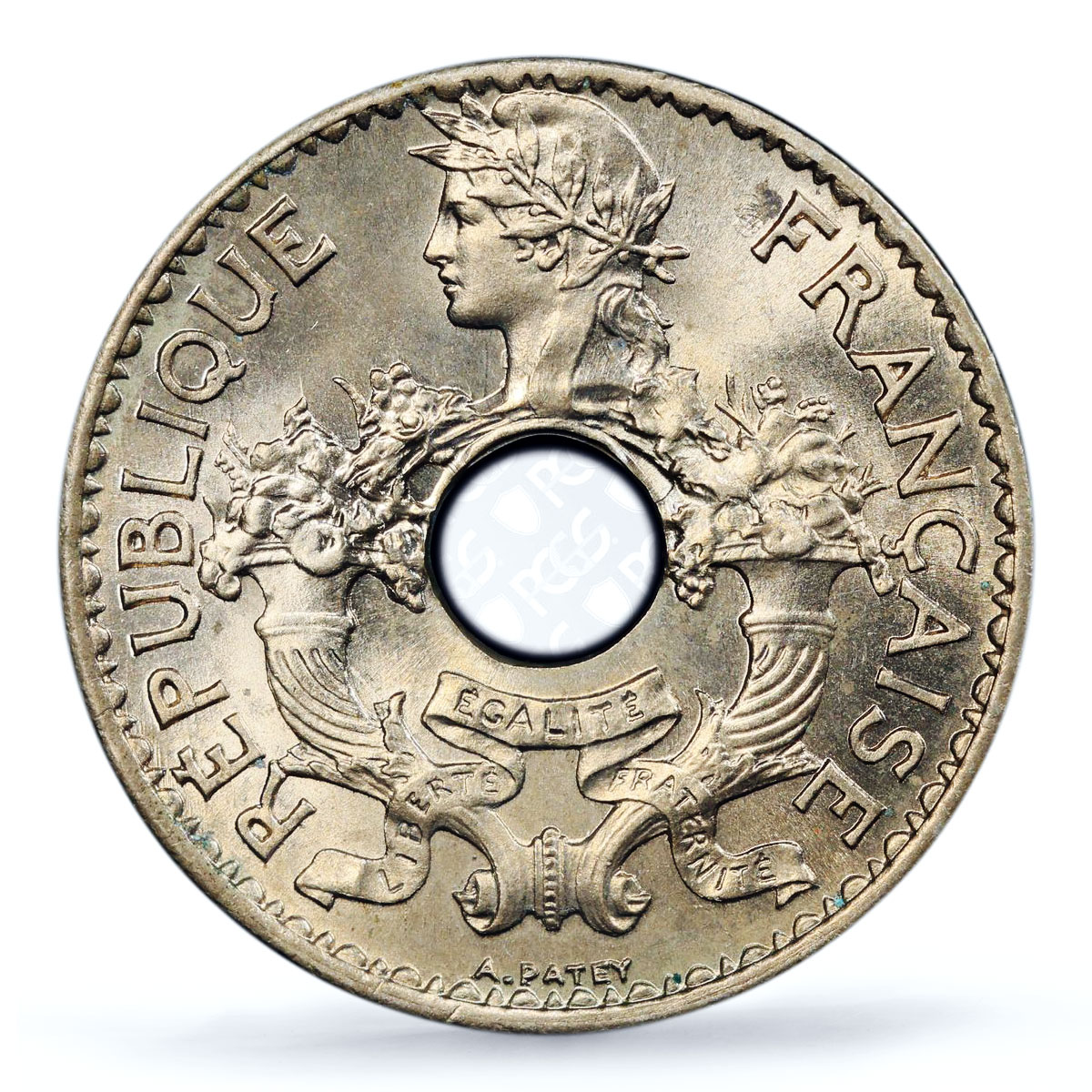 France French Indochina 5 cents Republic Coinage KM-18 UNC PCGS CuNi coin 1930