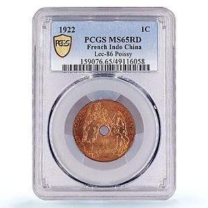 France French Indochina 1 cent Republic Coinage KM-12 MS64 PCGS bronze coin 1922