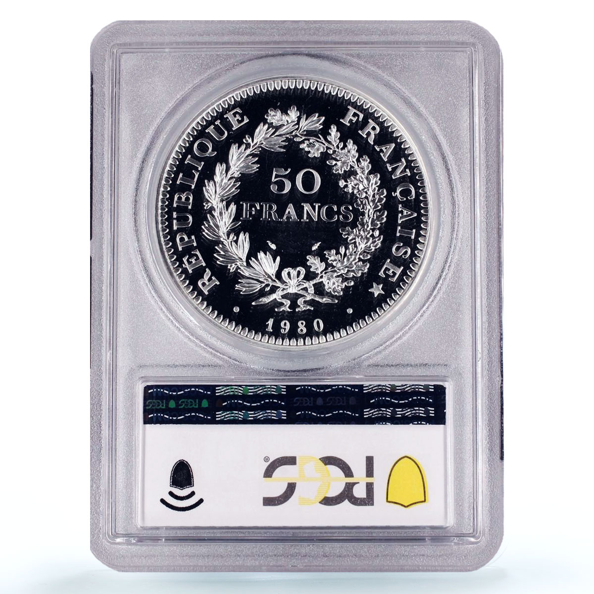 France 50 francs Freedom Equality Fraternity Piefort SP69 PCGS silver coin 1980