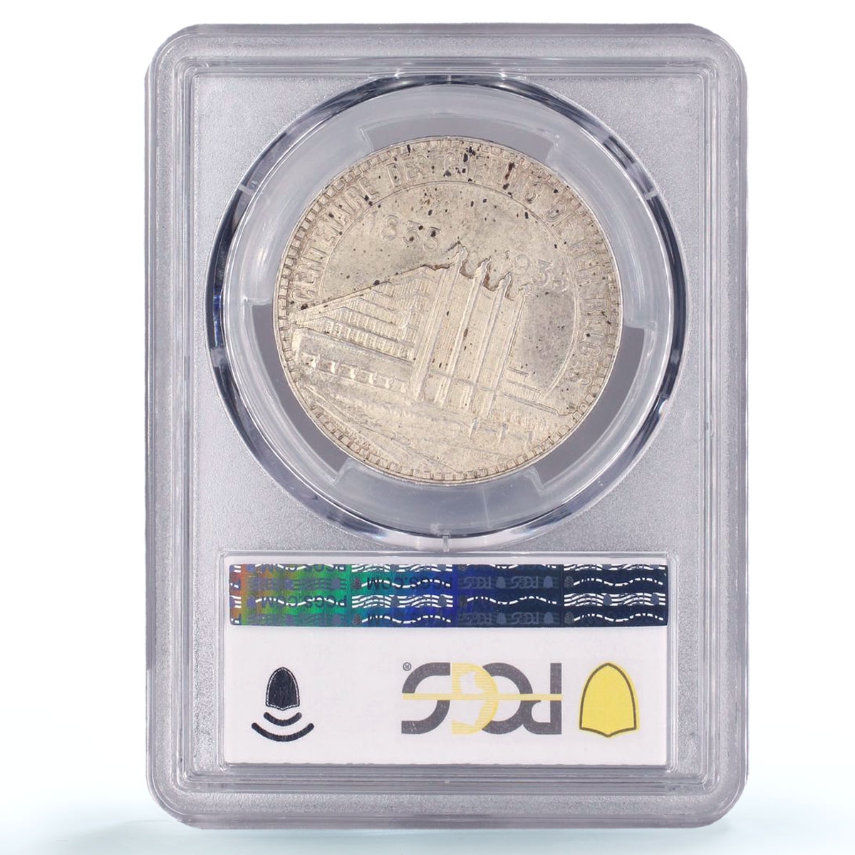 Belgium 50 francs Brussels Expo Railways KM-106.1 MS64 PCGS silver coin 1935