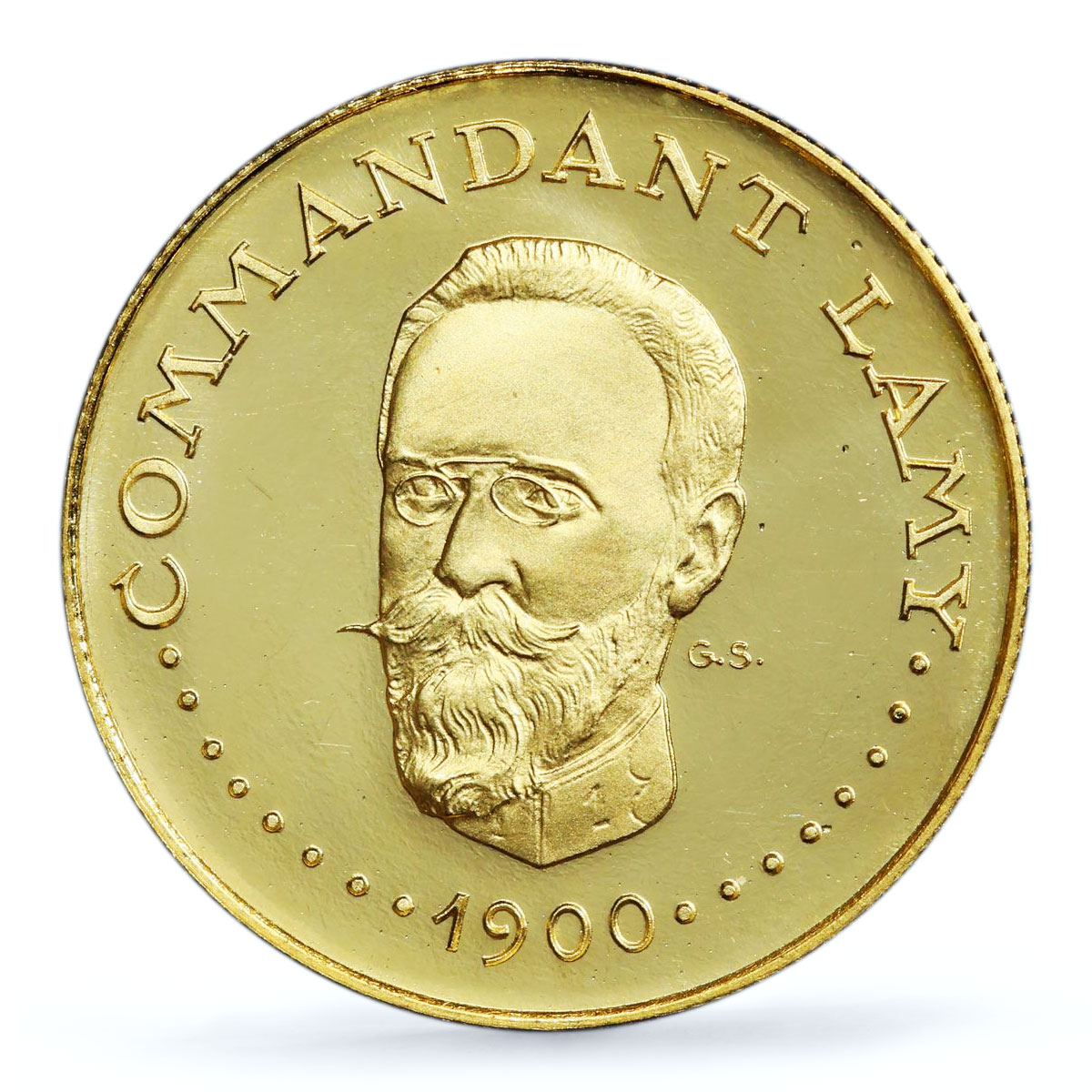 Chad 1000 francs Independence Lamy Politics &quot;1900&quot; PR68 PCGS gold coin 1970