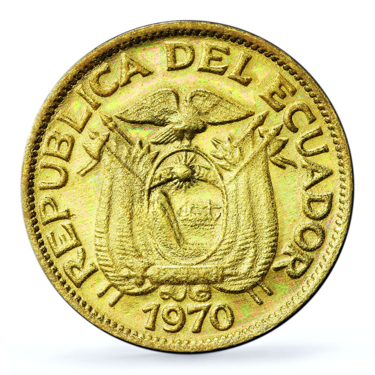 Ecuador 5 centavos Republic Coinage PATTERN TRIAL KM-PnA13 SP64 PCGS coin 1970
