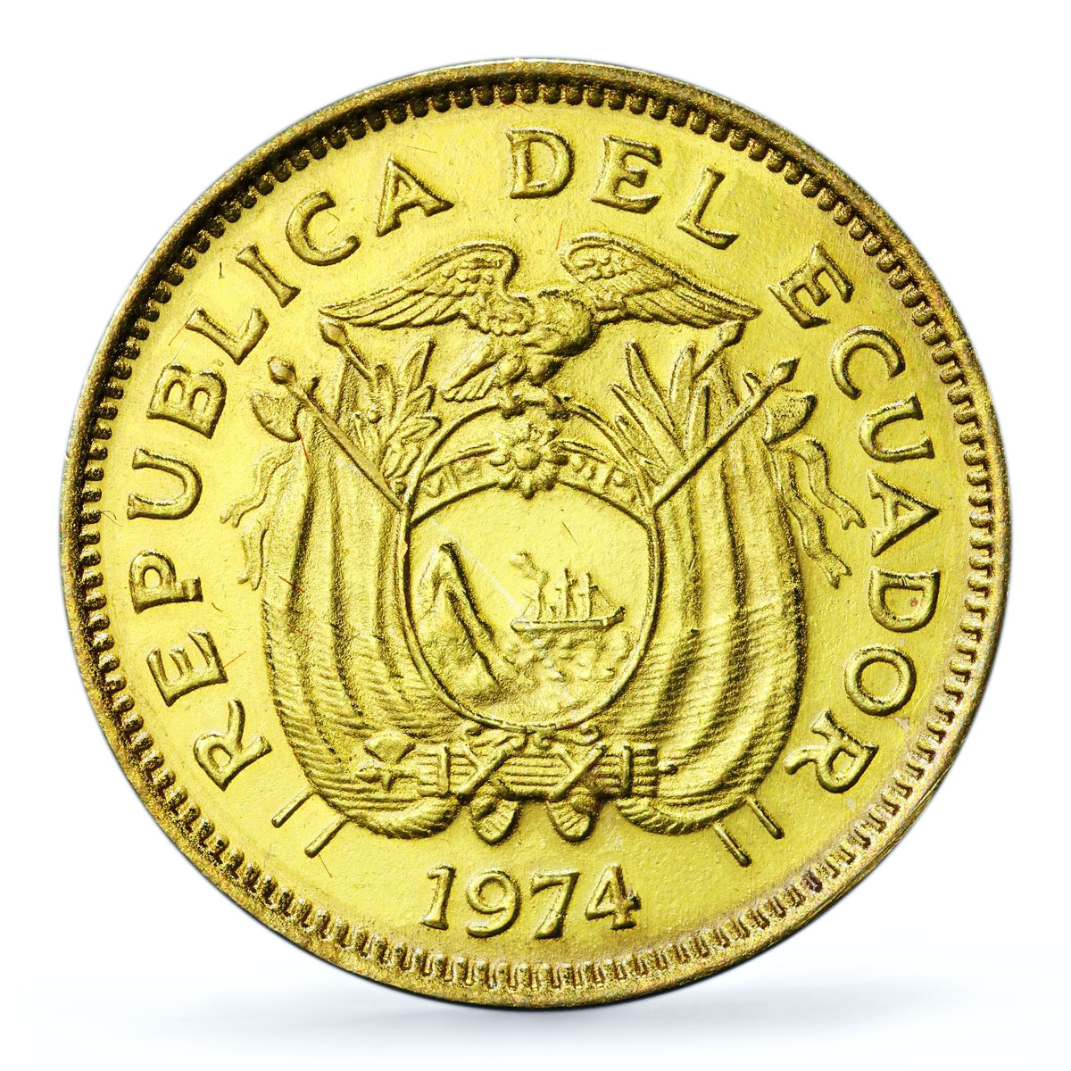 Ecuador 20 centavos Republic Coinage PATTERN TRIAL KM-Pn13 SP64 PCGS coin 1974
