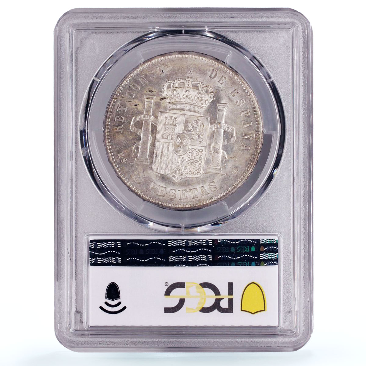 Spain 5 pesetas King Alfonso XII Coinage KM-688 MS61 PCGS silver coin 1885