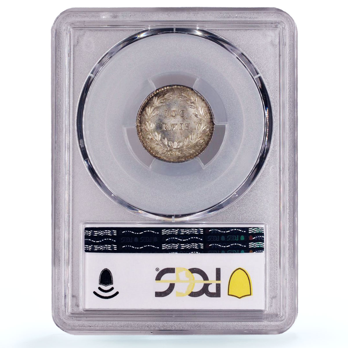 Portugal 100 reis Queen Maria II Coinage KM-473 MS64 PCGS silver coin 1843