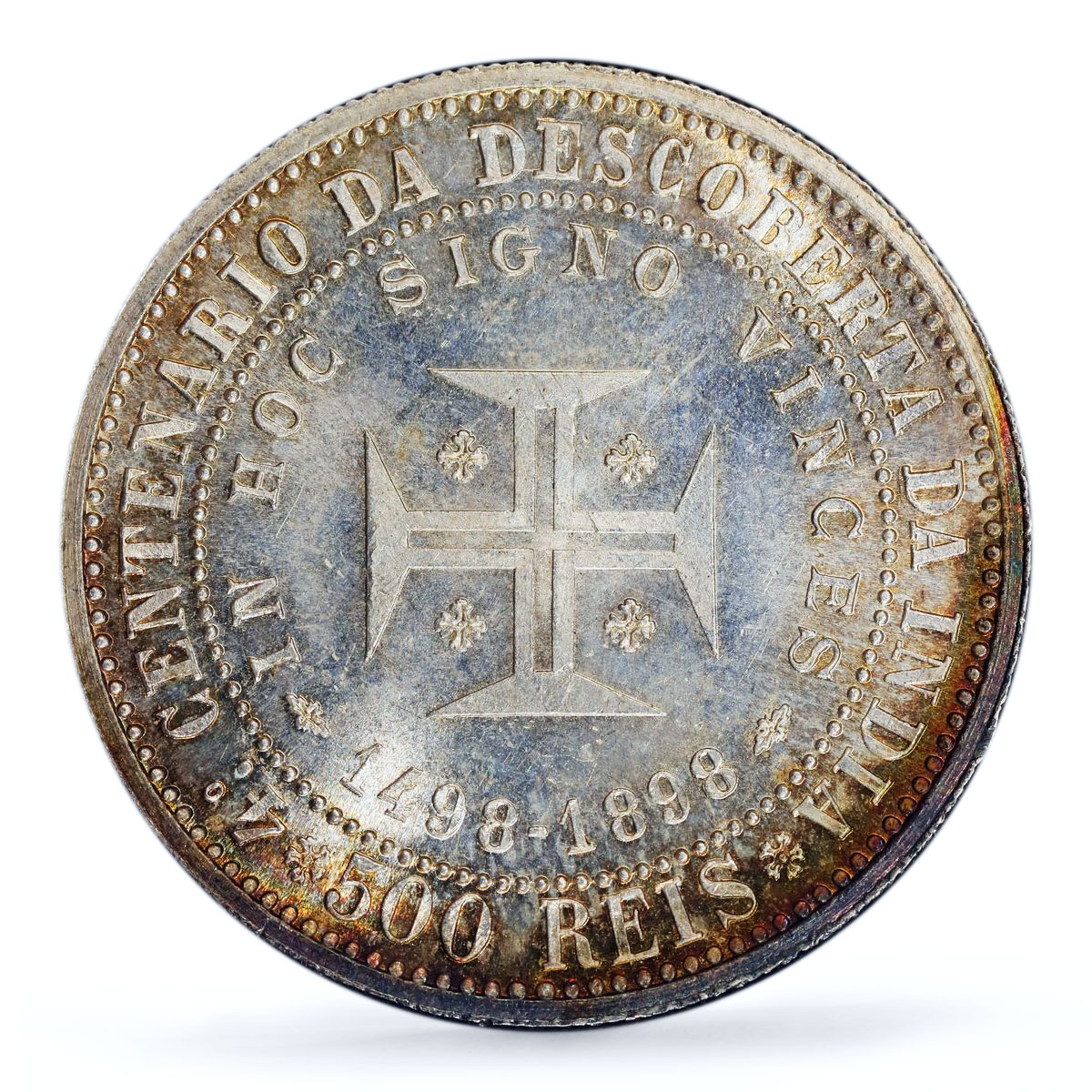Portugal 500 reis India Discovery Carlos Charles I MS65 PCGS silver coin 1898