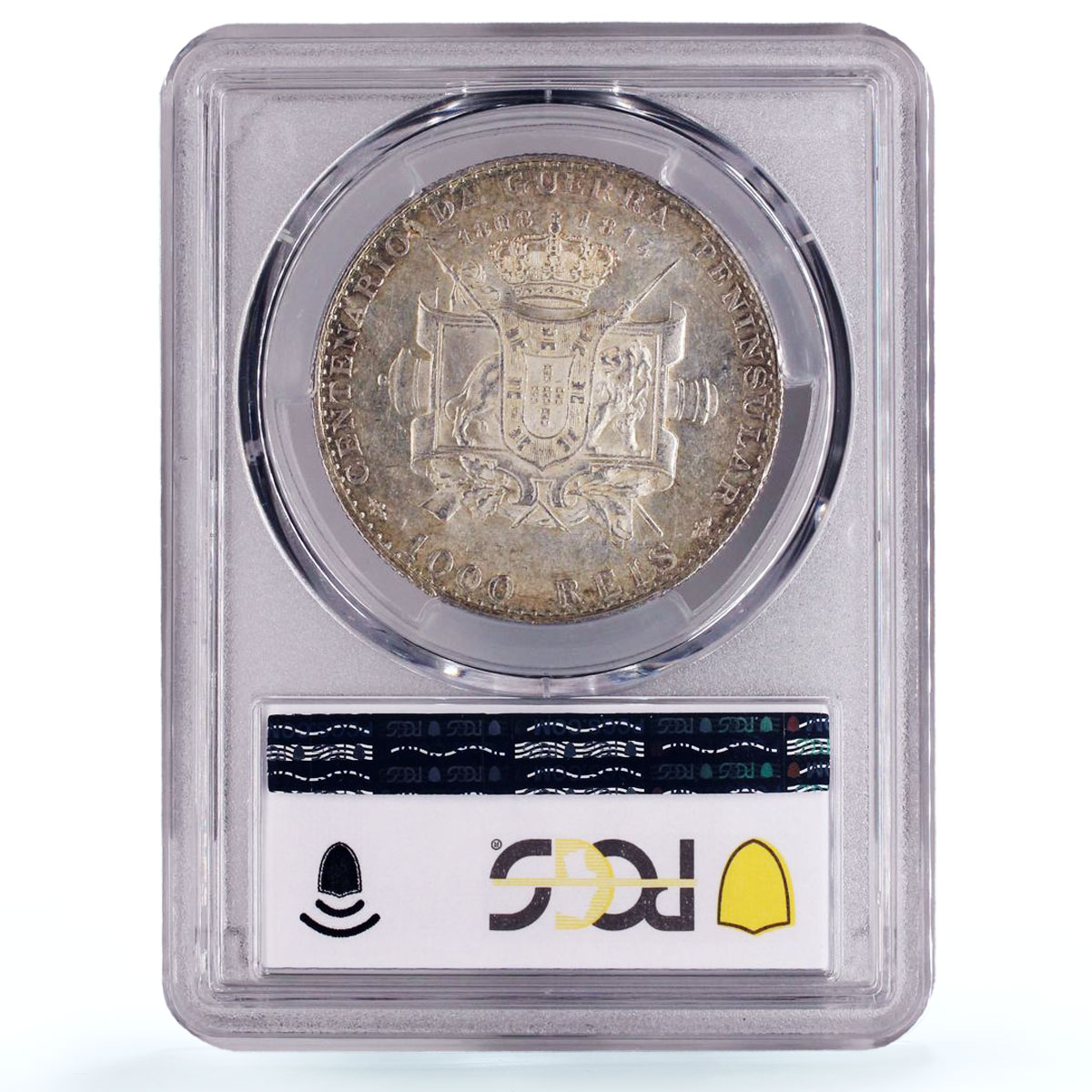Portugal 1000 reis King Manuel II Peninsular War AU58 PCGS silver coin 1910