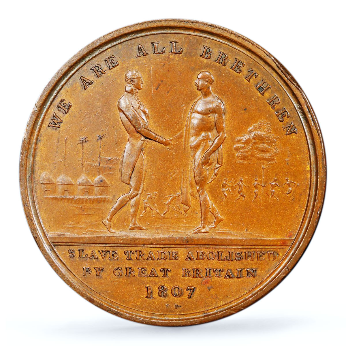 Sierra Leone Slavery Abolition Penny &quot;1807&quot; Tn1.1 MS62 PCGS bronze token 1814