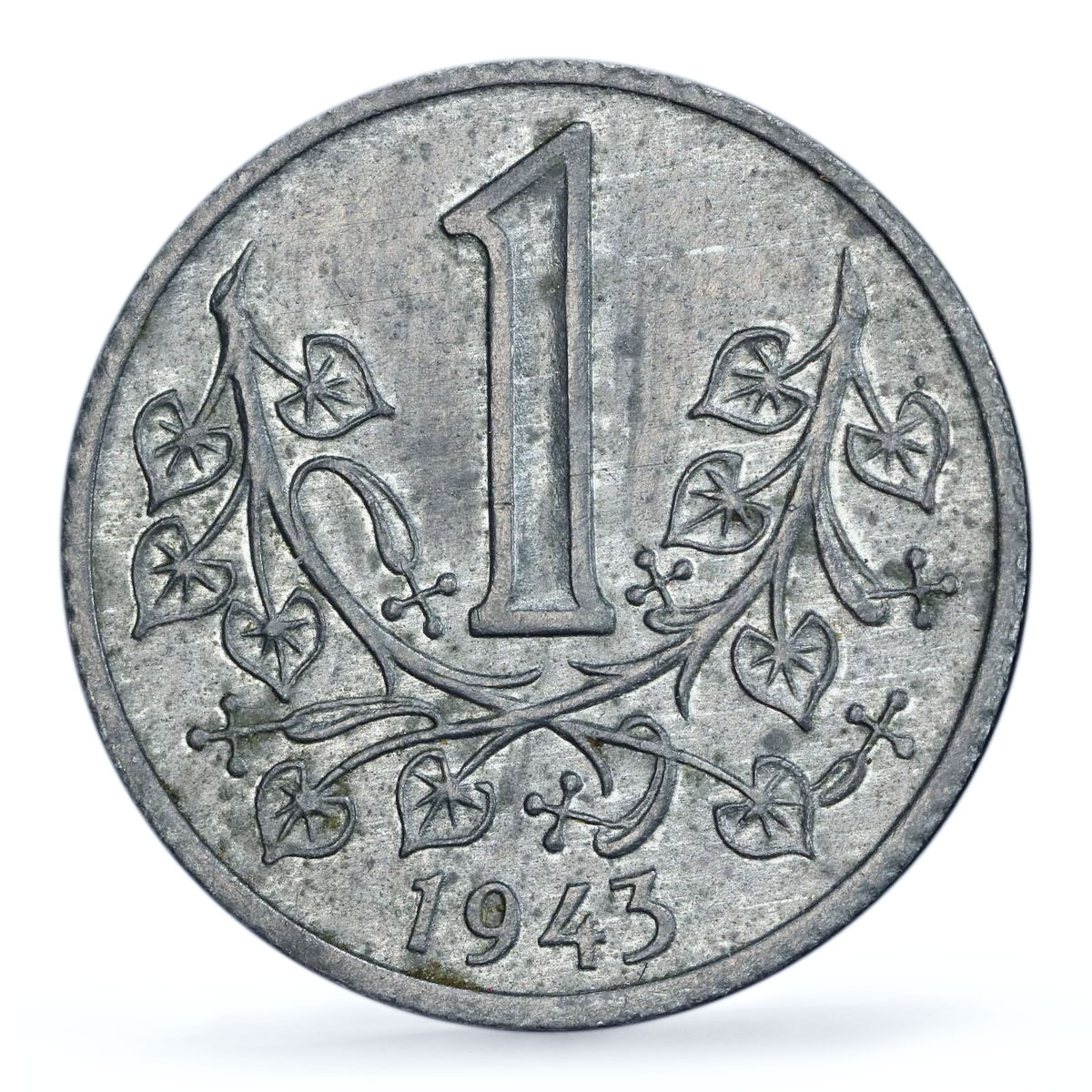 Czech Bohemia Moravia koruna German Occupation Coinage KM-4 MS63 PCGS coin 1943