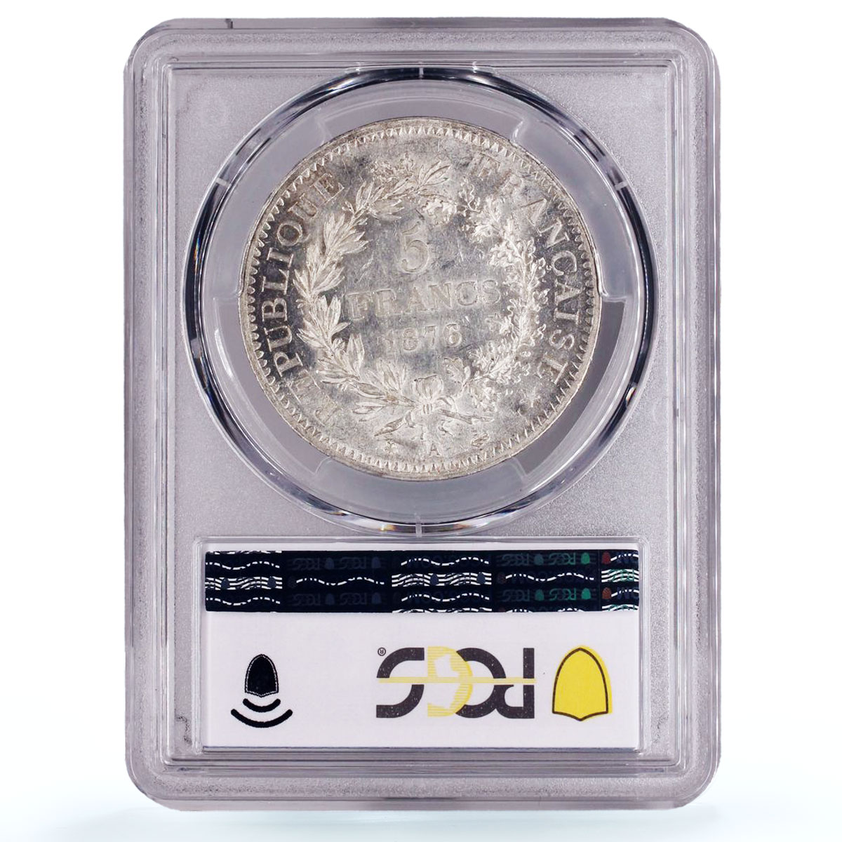 France 5 francs Liberty Equality Fraternity Hercules MS61 PCGS silver coin 1876