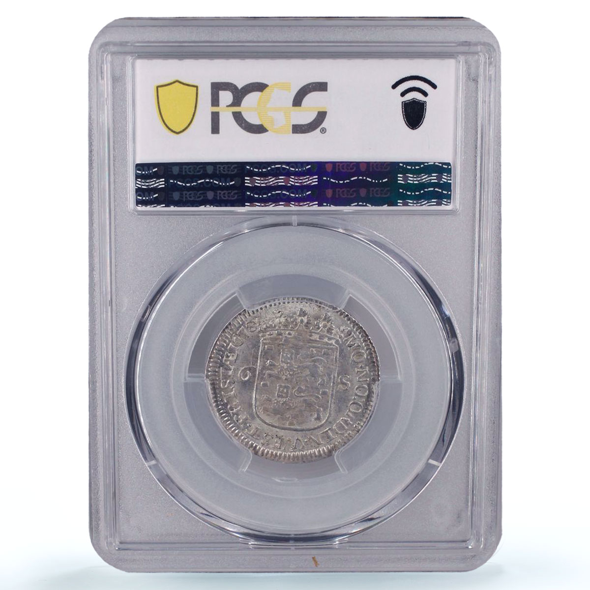 Netherlands W. Friesland 6 stuiver Ship Clipper KM-76 MS63 PCGS silver coin 1678