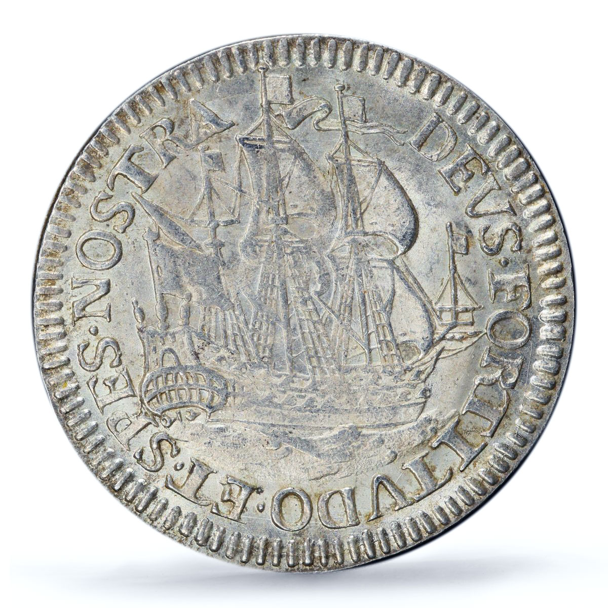 Netherlands W. Friesland 6 stuiver Ship Clipper KM-76 MS63 PCGS silver coin 1678