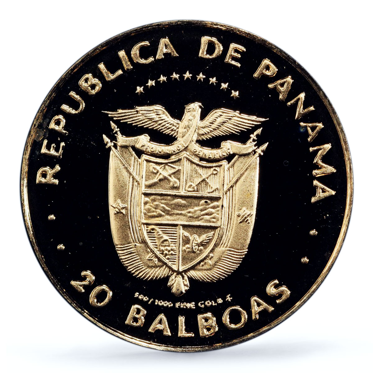 Panama 20 balboas Conservation Wildlife Puma Cat Fauna PR69 PCGS gold coin 1984