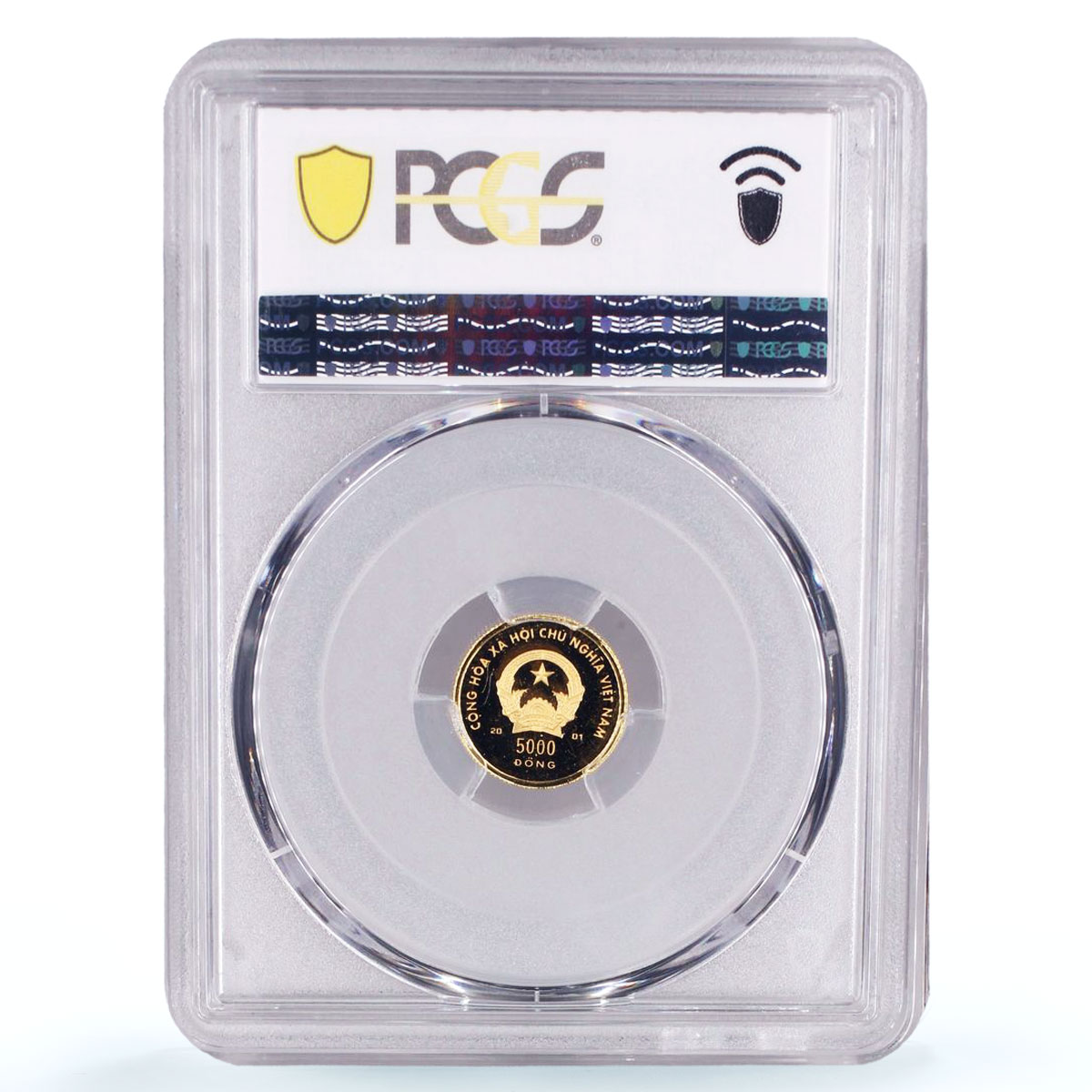 Vietnam 5000 dong Lunar Calendar Year of the Snake PR67 PCGS gold coin 2001