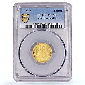 Czechoslovakia 1 dukat St. Wenceslaus No Serial Numbers MS66 PCGS gold coin 1932