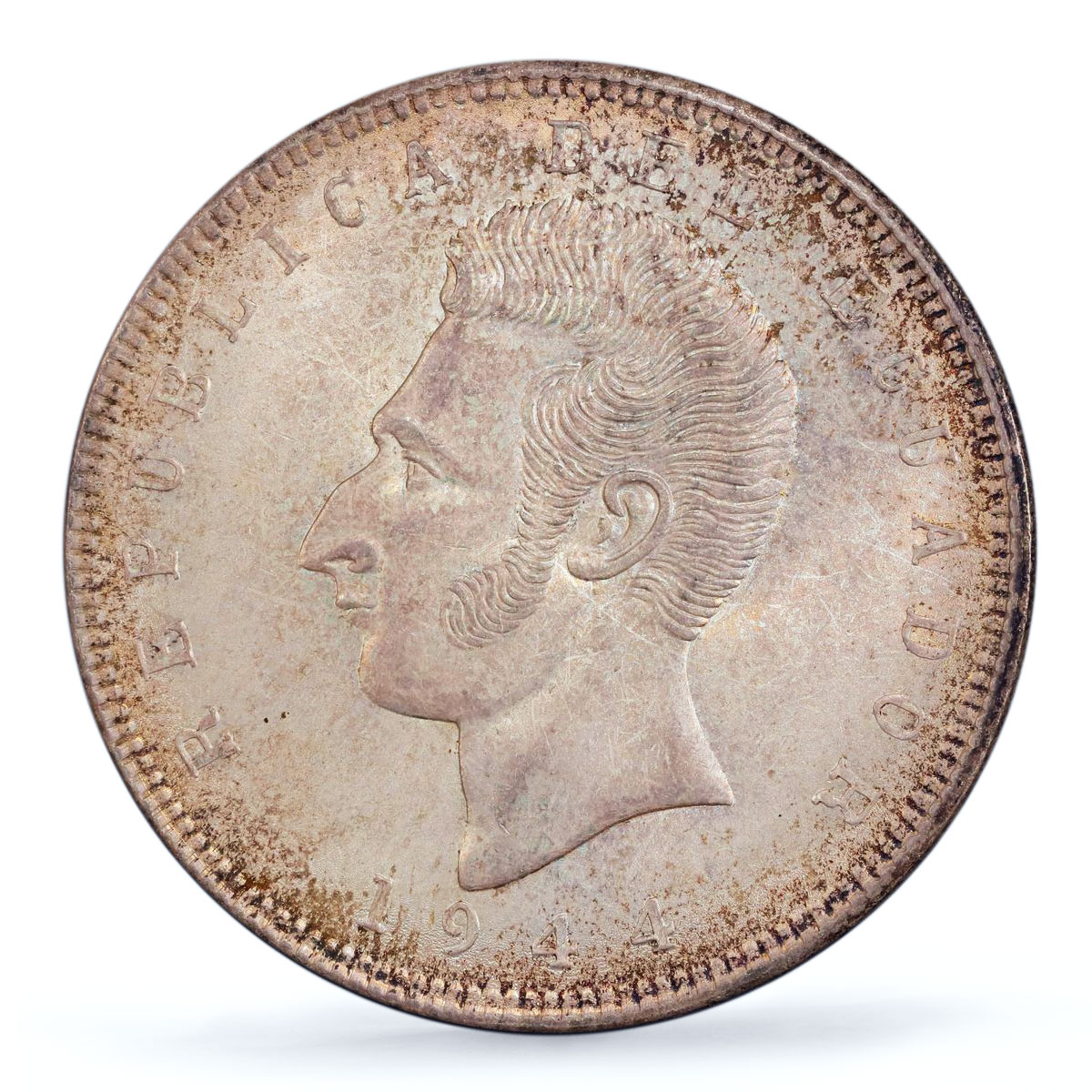 Ecuador 5 sucres Republic Coinage Antonio Sucre KM-79 MS64 PCGS silver coin 1944