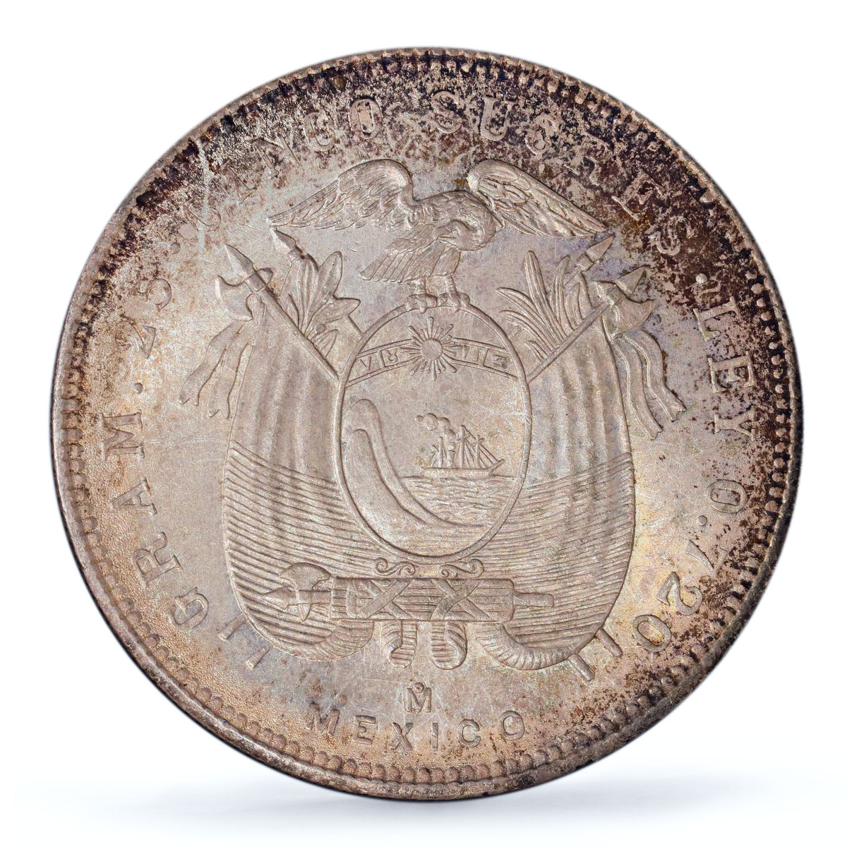 Ecuador 5 sucres Republic Coinage Antonio Sucre KM-79 MS64 PCGS silver coin 1944