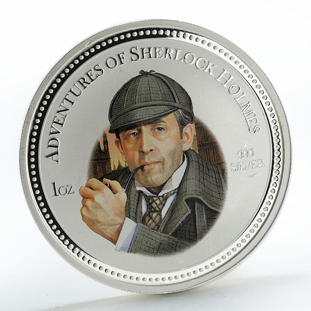 Cook Islands 2$ Sherlock Holmes Baskervilles Hound coloured silver coin 2007