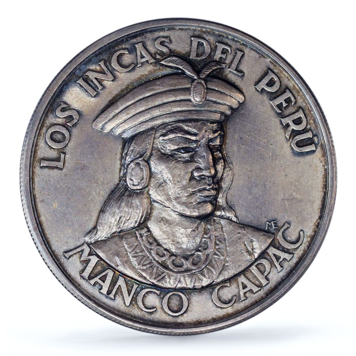 Peru Los Incas Manco Capac Indians Rulers MS62 PCGS silver medal coin 1958