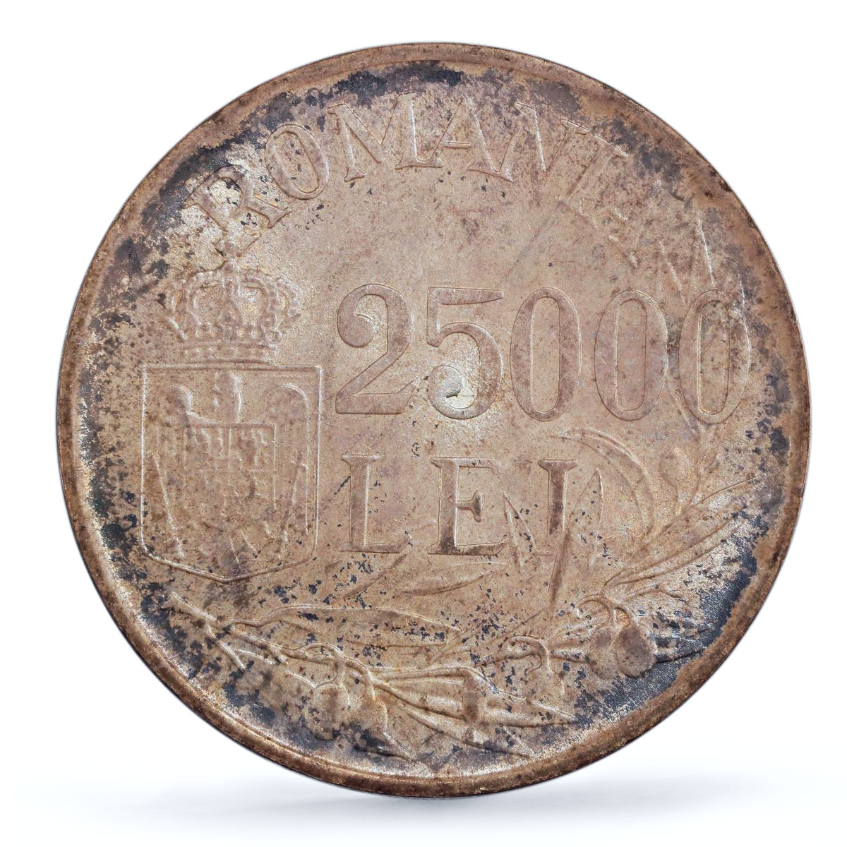 Romania 25000 lei King Mihai Michael I Coinage KM-70 MS63 PCGS silver coin 1946
