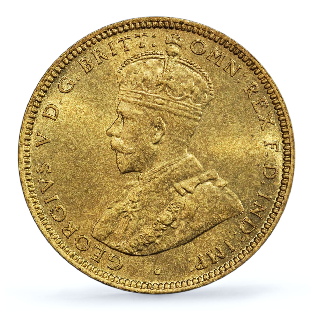 Great Britain West Africa 1 shilling George V KM-12a MS65 PCGS brass coin 1936