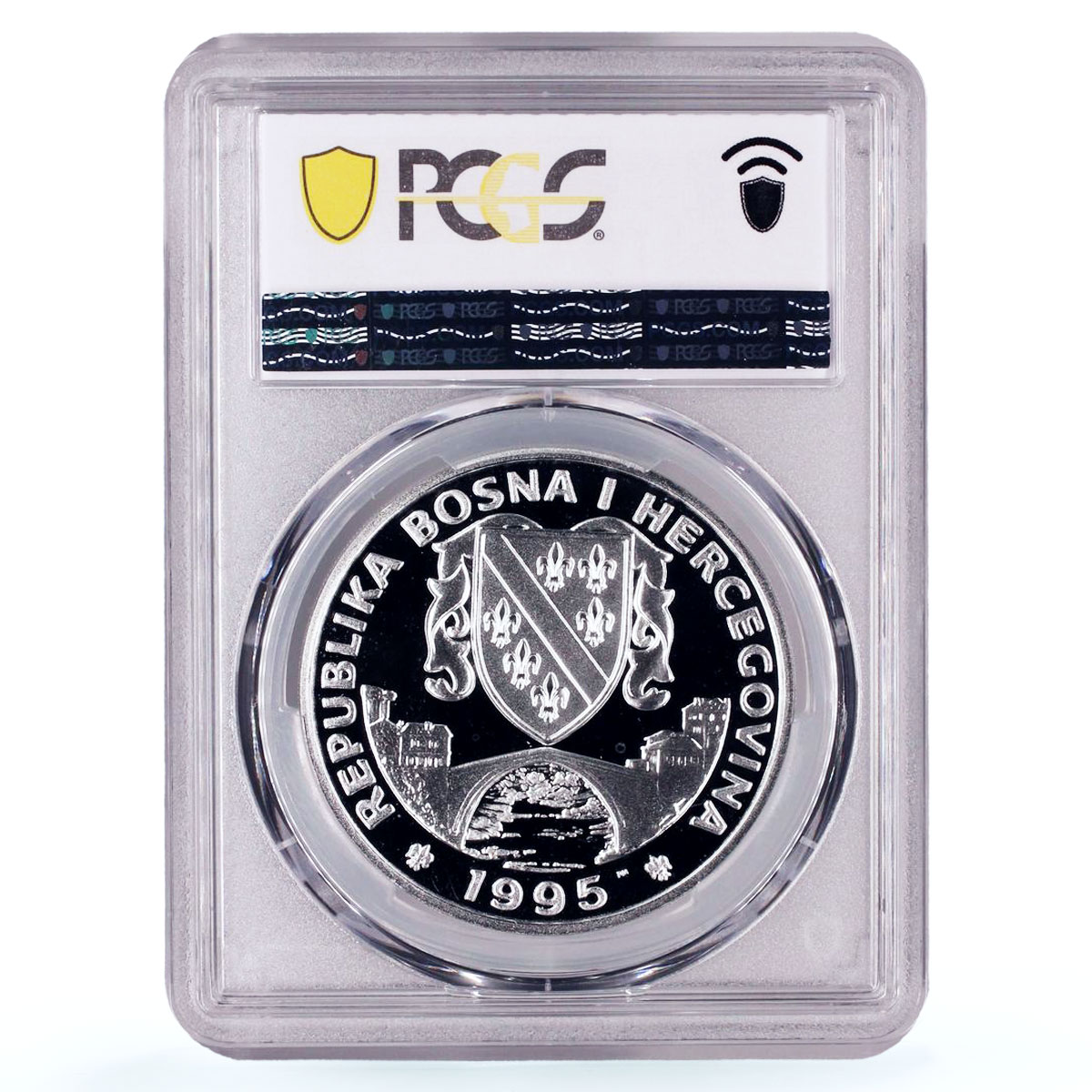 Bosnia Herzegovina 750 dinara Przewalskii Horses PR69 PCGS silver coin 1995