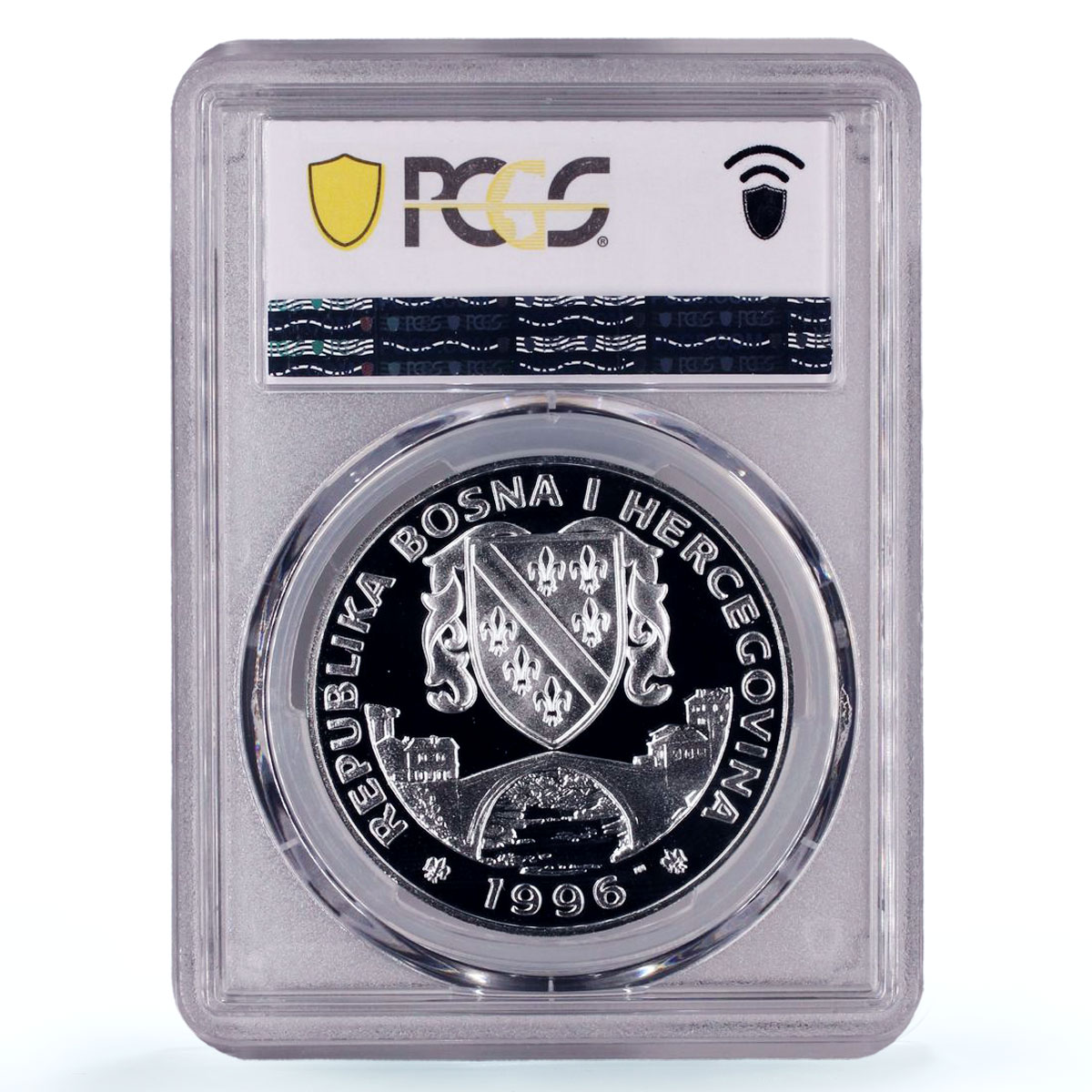 Bosnia Herzegovina 750 dinara Preserve Hoopoe Birds PR70 PCGS silver coin 1996